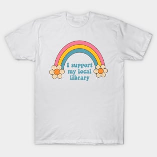 I Support My Library Sticker Book Aesthetic Vinyl Sticker Laptop Sticker Book Stickers Book Lover Gifts Stickers Laptop Bookish Sticker Pack T-Shirt